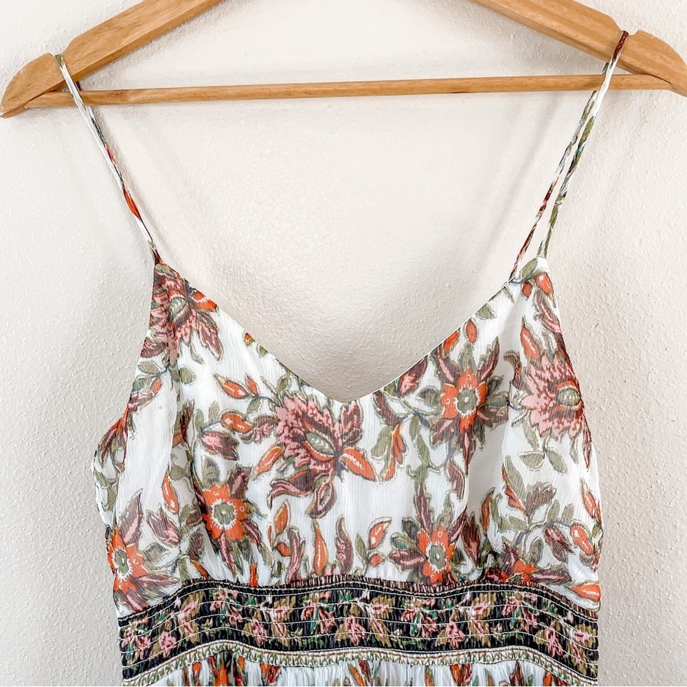 Anthropologie White Multicolor Paisley Spaghetti-Strap Maxi Dress - Picture 2 of 15